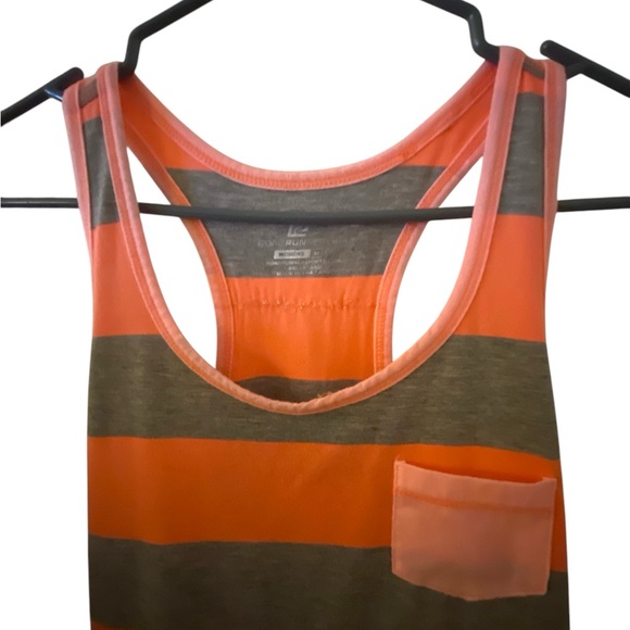 Roadrunner Striped Orange and Gray Tank Top - Picture 4 of 6